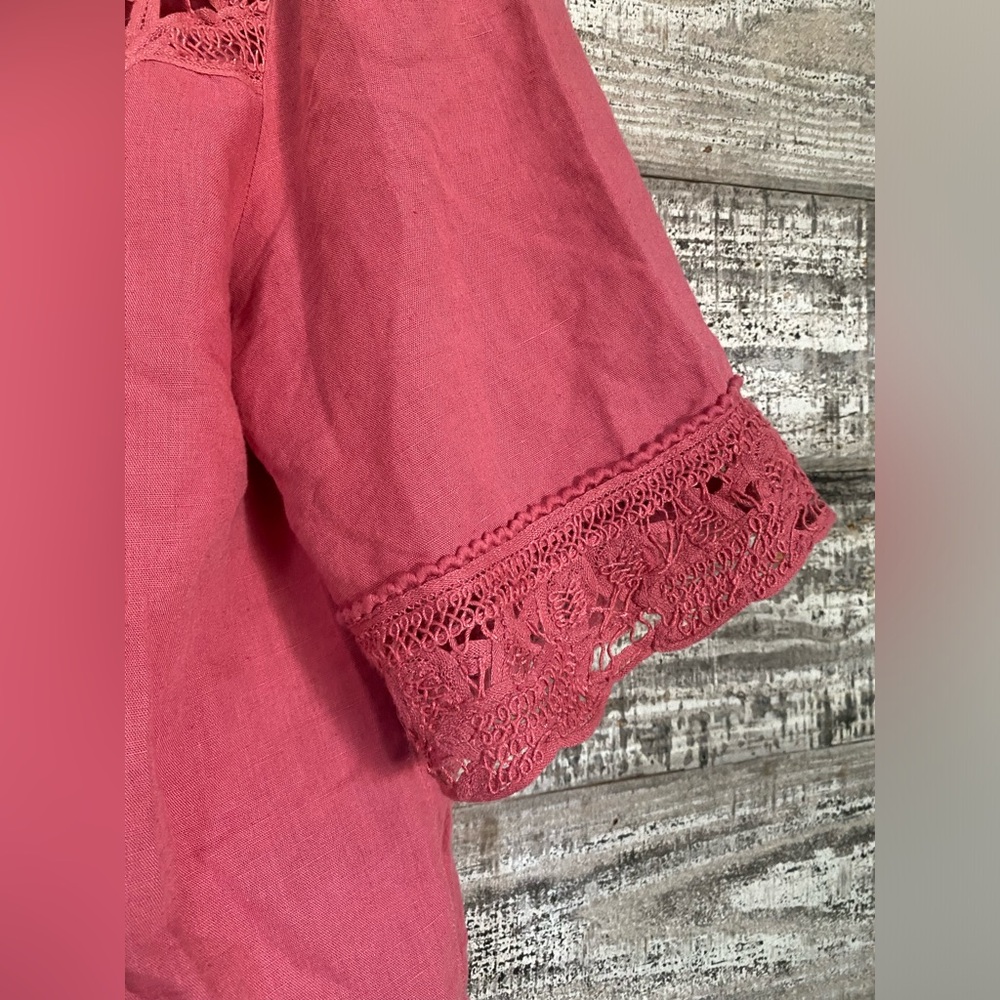 Sezane Pink Lace-Detail Cotton Top - Picture 6 of 11